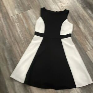 Amy Byer Black and White Fit and Flare Dress size 12